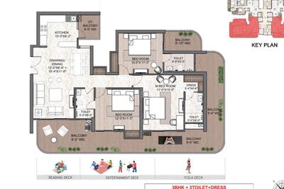 Image of 2095 Sq.ft 3 BHK Apartment / Flat for sale in Ashtech Presidential Towers, Noida Extension, Greater Noida for Rs. 27800000