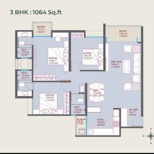 Image of 1134 Sq.ft 2 BHK Apartment / Flat for sale in Sonai Clara, Ravet, Pune for Rs. 7000000