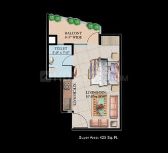Image of 400 Sq.ft 1 BHK Apartment / Flat for rent in Supertech Ecociti, Sector 137, Noida for Rs. 19000