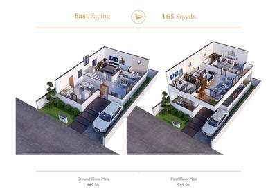 Image of 2391 Sq.ft 3 BHK Villa for sale in Bachupally, Hyderabad for Rs. 16500000