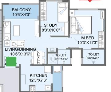 Image of 923 Sq.ft 2 BHK Apartment / Flat for sale in Chikhali, Pune for Rs. 5500000