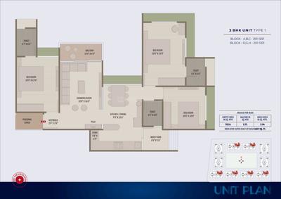 Image of 1827 Sq.ft 3 BHK Apartment / Flat for sale in The Planet By Venus, Shela, Ahmedabad for Rs. 10200000