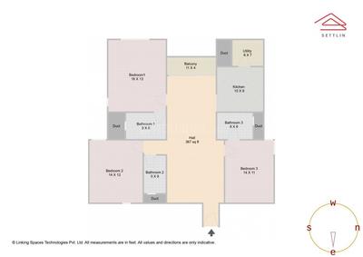 Image of 1726 Sq.ft 3 BHK Apartment / Flat for sale in Choodasandra, Bengaluru for Rs. 21100000