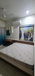 Bedroom Image of 1200 Sq.ft 3 BHK Apartment / Flat for rent in Jayavardhini Heights, Hari Nagar Rajkot for Rs. 30000