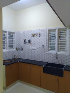 Kitchen Image of 700 Sq.ft 1 BHK Builder Floor for rent in Sahakara Nagar Bengaluru for Rs. 17000