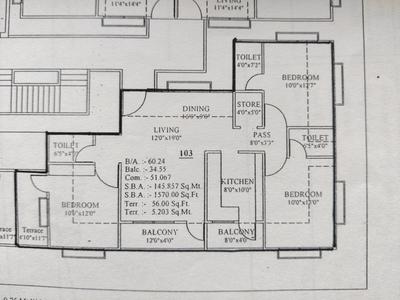 Image of 1570 Sq.ft 3 BHK Apartment / Flat for sale in Patel Colony, Jamnagar for Rs. 5700000