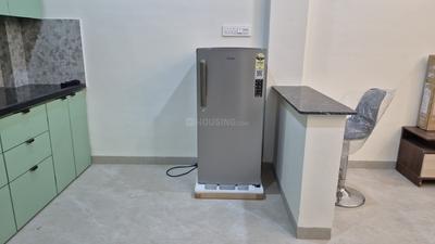 Kitchen Image of 500 Sq.ft 1 BHK Builder Floor for rent in Mahalakshmi Nagar Indore for Rs. 24000