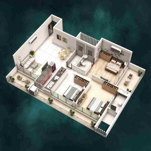 Image of 1146 Sq.ft 3 BHK Apartment / Flat for sale in Kuber Empire, Ulwe, Navi Mumbai for Rs. 19356000