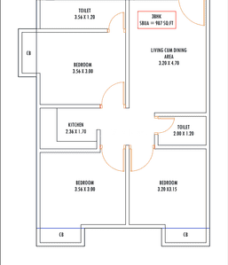 Image of 987 Sq.ft 3 BHK Apartment / Flat for sale in Kala Pahar, Guwahati for Rs. 4935000