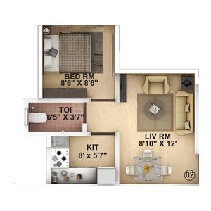 Image of 400 Sq.ft 1 BHK Apartment / Flat for sale in Malad West, Mumbai for Rs. 8150000