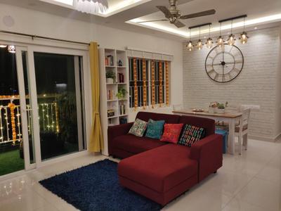 Hall Image of 1300 Sq.ft 2 BHK Apartment / Flat for rent in Brigade Lakefront, Hoodi Bengaluru for Rs. 80000