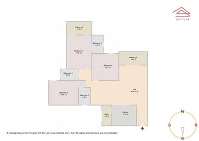 Image of 1777 Sq.ft 3 BHK Apartment / Flat for sale in The Metropolitan Seegehalli MCHS Layout by The Metropolitan, K R Puram, Bengaluru for Rs. 21100000