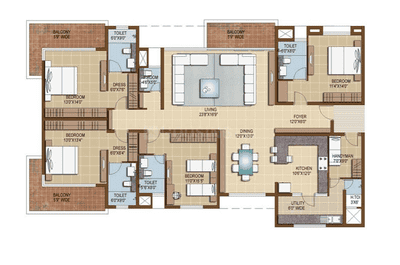 Image of 3181 Sq.ft 4 BHK Apartment / Flat for sale in Sterling Infinia, Koramangala, Bengaluru for Rs. 65730975