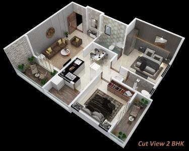 Image of 803 Sq.ft 2 BHK Apartment / Flat for sale in Mohan NagarSociety, Baner, Pune for Rs. 9600000