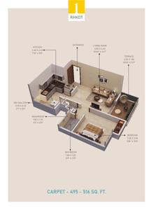 Image of 980 Sq.ft 2 BHK Apartment / Flat for sale in Vighnaharta Life Canvas, Mamurdi, Pune for Rs. 5700000