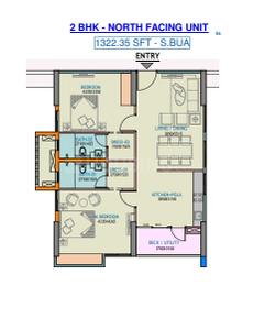 Image of 1322 Sq.ft 2 BHK Apartment / Flat for sale in Phulnakhara, Cuttack for Rs. 9500000