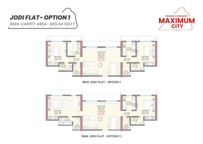 Image of 1250 Sq.ft 3 BHK Apartment / Flat for sale in Raunak Maximum City, Thane West, Thane for Rs. 14200000