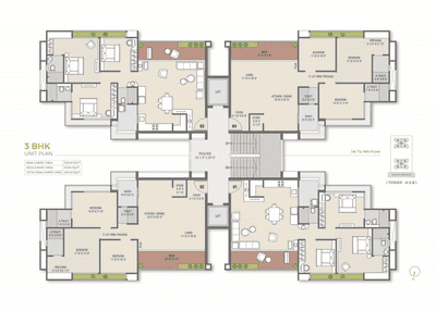 Image of 2275 Sq.ft 3 BHK Apartment / Flat for sale in Pal, Surat for Rs. 13800000