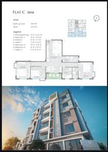 Image of 1176 Sq.ft 3 BHK Apartment / Flat for sale in Salt Lake City, Kolkata for Rs. 7700000