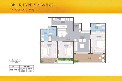 Image of 1663 Sq.ft 3 BHK Apartment / Flat for sale in Karve Nagar, Pune for Rs. 22100000