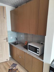 Kitchen Image of 650 Sq.ft 1 BHK Builder Floor for rent in Beta I Greater Noida for Rs. 15000