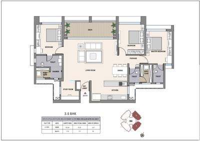 Image of 1800 Sq.ft 3 BHK Apartment / Flat for sale in Aurum Q Islands R4, Ghansoli, Navi Mumbai for Rs. 34500000