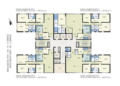 Image of 2016 Sq.ft 3 BHK Apartment / Flat for sale in Kasba, Kolkata for Rs. 48100000