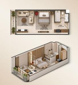 Image of 500 Sq.ft 1 RK Studio for sale in Sukham Ivaan Suites, Bhambhoriya, Jaipur for Rs. 3500000