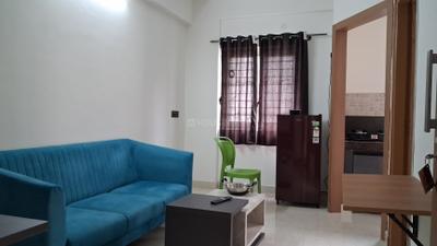 Living Room Image of 650 Sq.ft 1 BHK Apartment / Flat for rent in Whitefield Bengaluru for Rs. 28000