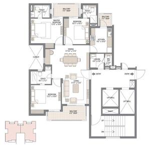 Image of 1533 Sq.ft 3 BHK Apartment / Flat for sale in Emaar Gurgaon Greens, Sector 102, Gurgaon for Rs. 19250000