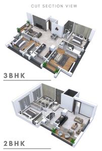 Floor Plan Image of 1060 Sq.ft 2 BHK Apartment / Flat for sale in College Road Nashik for Rs. 8200000