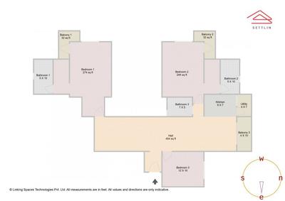 Image of 1910 Sq.ft 3 BHK Apartment / Flat for sale in Hyde Park by Nitesh Estates, Hulimavu, Bengaluru for Rs. 31800000