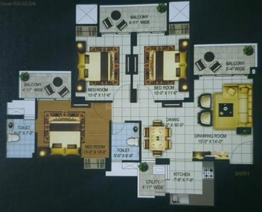 Image of 1350 Sq.ft 3 BHK Apartment / Flat for sale in Eros Sampoornam 3, Noida Extension, Greater Noida for Rs. 12960000