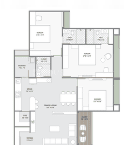 Image of 2367 Sq.ft 3 BHK Apartment / Flat for sale in Gota, Ahmedabad for Rs. 13500000