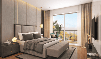 Bedroom Image of 1300 Sq.ft 2 BHK Apartment / Flat for sale in Shapoorji Pallonji JoyVille, Sector 102 Gurgaon for Rs. 25000000