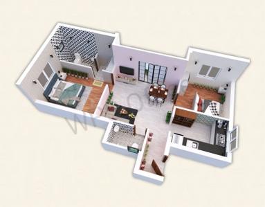 Image of 869 Sq.ft 2 BHK Apartment / Flat for sale in Kundrathur, Chennai for Rs. 4866400