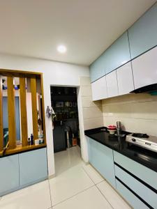 Kitchen Image of 1000 Sq.ft 3 BHK Apartment / Flat for sale in Samved Green Valley, Sargasan Gandhinagar for Rs. 9500000