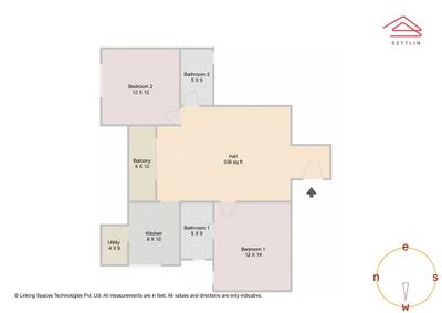 Image of 1217 Sq.ft 2 BHK Apartment / Flat for sale in Mahaveer Celesse by Mahaveer Group, Yelahanka, Bengaluru for Rs. 11400000