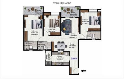 Image of 1698 Sq.ft 3 BHK Apartment / Flat for sale in Nyati Equinox I, Bavdhan, Pune for Rs. 14500000
