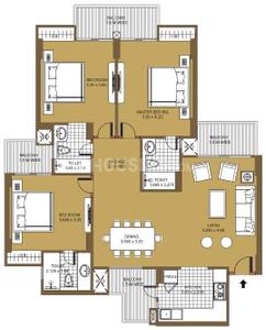 Image of 1550 Sq.ft 3 BHK Apartment / Flat for sale in Purvanchal Sunbliss, Yeida, Greater Noida for Rs. 21700000
