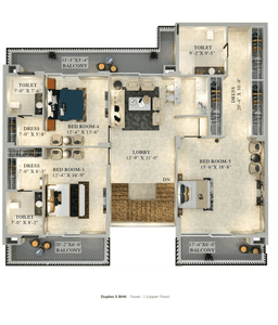 Image of 2000 Sq.ft 3 BHK Apartment / Flat for sale in Green Lotus Utsav, Gmada Aerocity, Mohali for Rs. 20500000