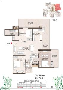 Image of 2335 Sq.ft 3 BHK Apartment / Flat for sale in SG Orchard, Jalalabad, Ghaziabad for Rs. 15900000