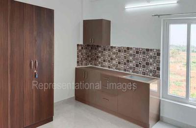 Kitchen Image of 1050 Sq.ft 1 RK Apartment / Flat for rent in Thanisandra Bengaluru for Rs. 19000