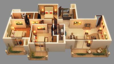 Floor Plan Image of 1636 Sq.ft 3 BHK Apartment / Flat for sale in Arkade Eden, Malad West Mumbai for Rs. 34500000