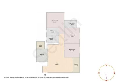 Image of 1498 Sq.ft 3 BHK Apartment / Flat for sale in Sobha Manhattan Towers Town Park Phase 1 W 4 And 5 by Sobha Limited, Yadavanahalli, Bengaluru for Rs. 19300000
