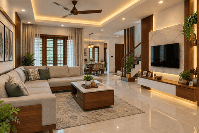 Living Room Image of 2000 Sq.ft 3 BHK Independent House for sale in Viyyoor Thrissur for Rs. 11800000