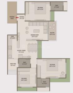 Image of 1785 Sq.ft 3 BHK Apartment / Flat for sale in The Planet By Venus, Shela, Ahmedabad for Rs. 11400000