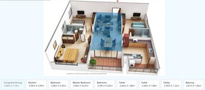 Bedroom Image of 1631 Sq.ft 3 BHK Apartment / Flat for sale in The Prestige City Hyderabad Apartments, Umdanagar Hyderabad for Rs. 18500000