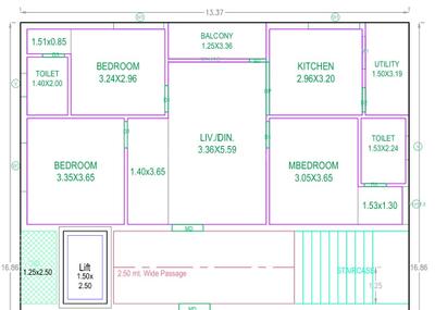 Image of 1380 Sq.ft 3 BHK Apartment / Flat for sale in Narsingi, Hyderabad for Rs. 11000000