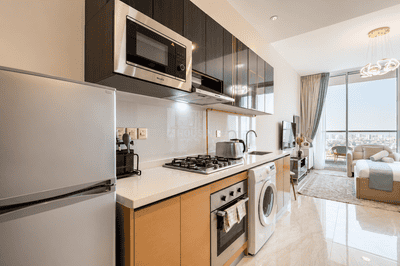 Kitchen Image of 407 Sq.ft 1 RK Apartment / Flat for sale in Jebel Ali Village Dubai for Rs. 18299835